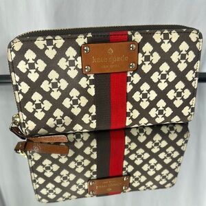 Kate Spade Brown and Red zip wallet